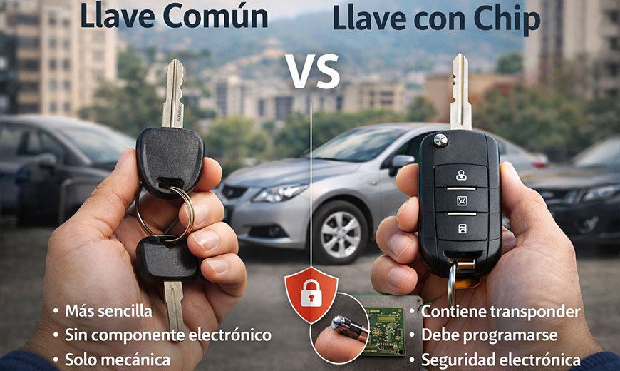 ¿Cuál es la diferencia entre una llave común y una llave con chip en Venezuela?
