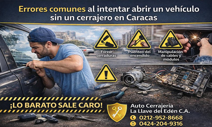 Errores comunes al intentar abrir un vehículo sin un cerrajero en Caracas