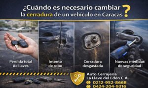 ¿Cuándo es necesario cambiar la cerradura de un vehículo en Caracas?